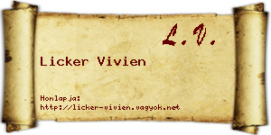 Licker Vivien névjegykártya